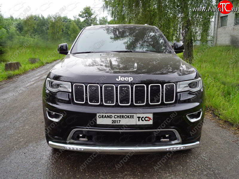 39 999 р. Защита переднего бампера нижняя с ДХО 76,1 мм ТСС Тюнинг  Jeep Grand Cherokee  WK2 (2017-2022) 2-ой рестайлинг (нержавейка)  с доставкой в г. Нижний Новгород