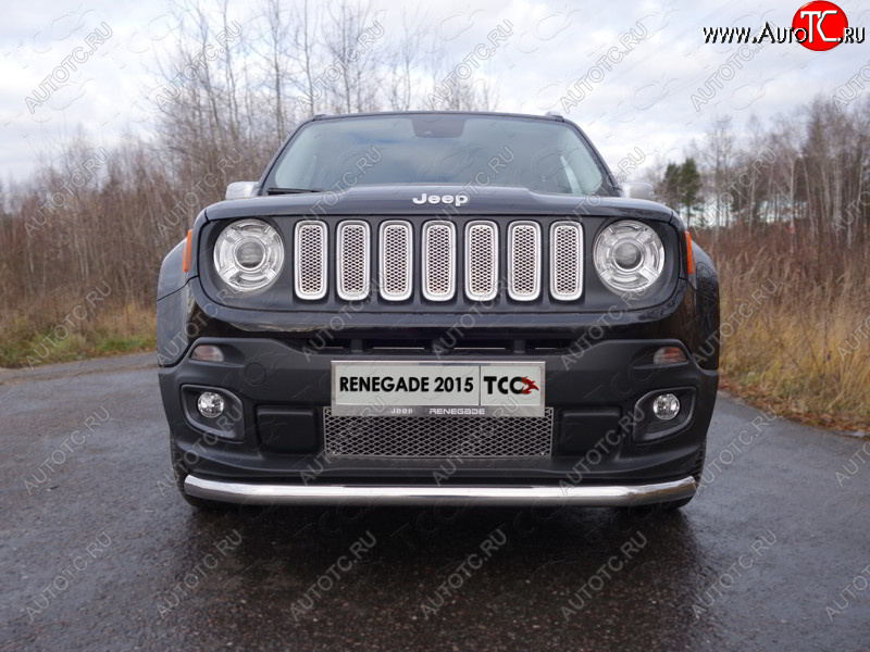 19 999 р. Защита переднего бампера нижняя d60,3 мм ТСС Тюнинг  Jeep Renegade (2015-2024) (нержавейка)  с доставкой в г. Нижний Новгород