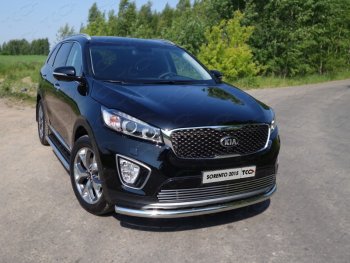 Защита переднего бампера нижняя d60,3 мм ТСС Тюнинг KIA Sorento UM/Prime дорестайлинг (2014-2018)  (нержавейка)