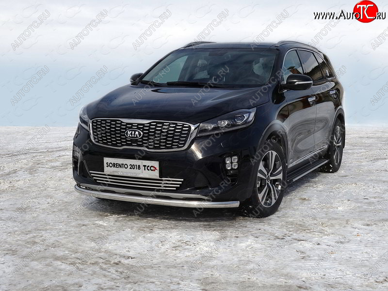 18 699 р. Защита переднего бампера нижняя d60,3 мм ТСС Тюнинг  KIA Sorento  UM/Prime (2018-2020) рестайлинг (нержавейка)  с доставкой в г. Нижний Новгород