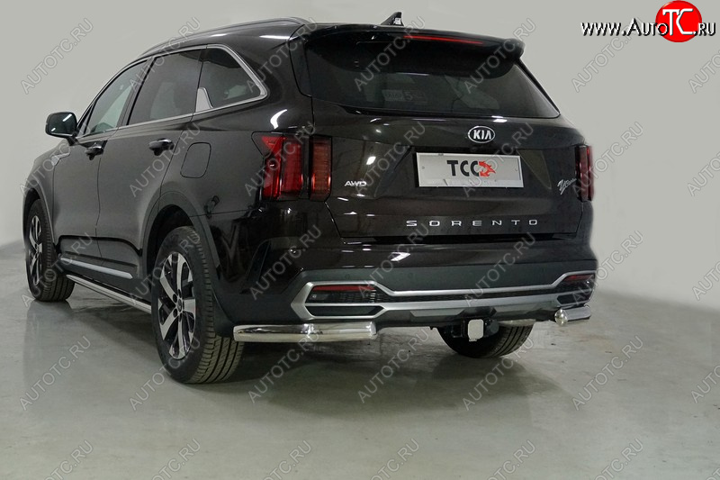 24 999 р. Защита задняя (уголки овальные, 75х42 мм) ТСС Тюнинг  KIA Sorento  MQ4 (2020-2022) (уголки овальные)  с доставкой в г. Нижний Новгород