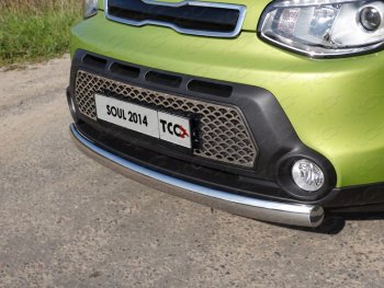 Защита переднего бампера нижняя овальная 75х42 мм ТСС Тюнинг KIA (КИА) Soul (Сол)  PS (2014-2016) PS дорестайлинг  (нержавейка)