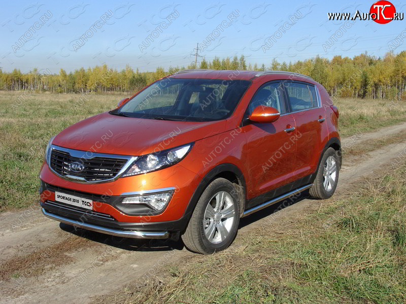 17 999 р. Защита переднего бампера нижняя d60,3 мм ТСС Тюнинг KIA Sportage 3 SL дорестайлинг (2010-2014) (нержавейка)  с доставкой в г. Нижний Новгород