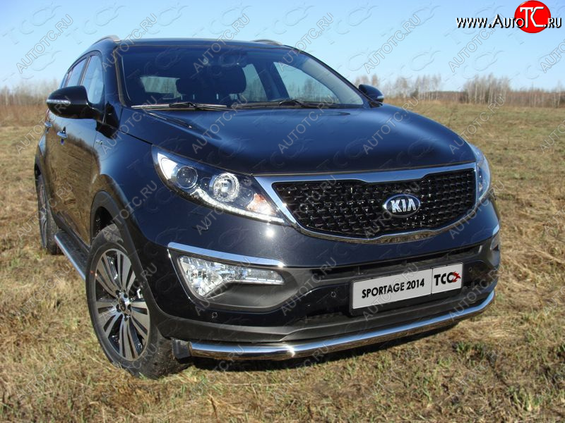 18 699 р. Защита переднего бампера нижняя d60,3 мм ТСС Тюнинг  KIA Sportage  3 SL (2014-2016) рестайлинг (нержавейка)  с доставкой в г. Нижний Новгород