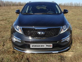 Защита переднего бампера нижняя с ДХО 60,3 мм ТСС Тюнинг KIA (КИА) Sportage (Спортаж)  3 SL (2014-2016) 3 SL рестайлинг  (нержавейка)