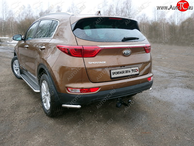 12 299 р. Защита заднего бампера (уголки, d42,4 мм) TCC  KIA Sportage  4 QL (2016-2018) дорестайлинг  с доставкой в г. Нижний Новгород