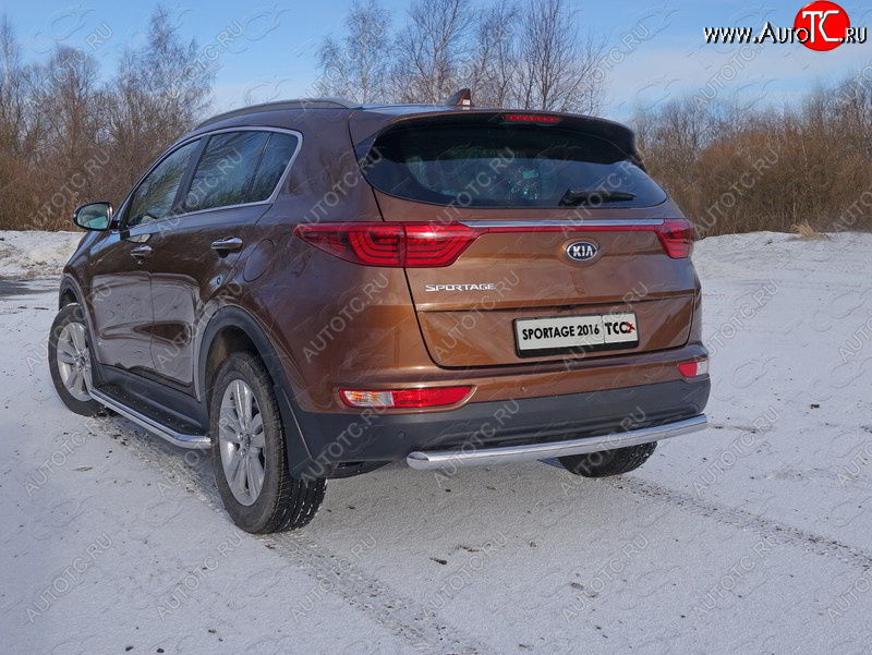 16 899 р. Защита задняя (нержавейка 60,3 мм) ТСС Тюнинг  KIA Sportage  4 QL (2016-2018) дорестайлинг  с доставкой в г. Нижний Новгород