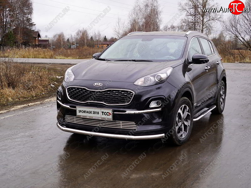 19 999 р. Защита переднего бампера нижняя d60,3 мм ТСС Тюнинг  KIA Sportage  4 QL (2018-2022) рестайлинг (нержавейка)  с доставкой в г. Нижний Новгород