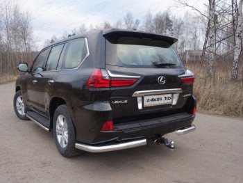 Защита задняя (уголки, нержавейка 76,1 мм) ТСС Тюнинг Lexus LX450d J200 2-ой рестайлинг (2015-2022)