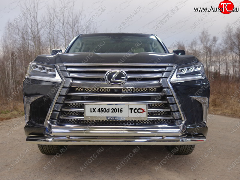 35 999 р. Защита передняя нижняя двойная 76,1*50,8 мм кроме F-Sport Тюнинг Lexus LX570 J200 2-ой рестайлинг (2015-2022) (нержавейка)  с доставкой в г. Нижний Новгород