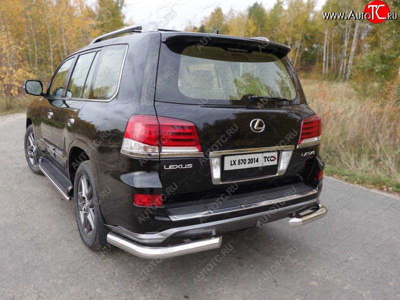 27 999 р. Защита задняя (уголки, нержавейка 76,1 мм) ТСС Тюнинг  Lexus LX570  J200 (2012-2015) 1-ый рестайлинг  с доставкой в г. Нижний Новгород