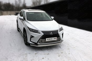 25 999 р. Защита переднего бампера нижняя овальная 75х42 мм ТСС Тюнинг  Lexus RX  200T - RX450H  AL10 (нержавейка)  с доставкой в г. Нижний Новгород. Увеличить фотографию 1