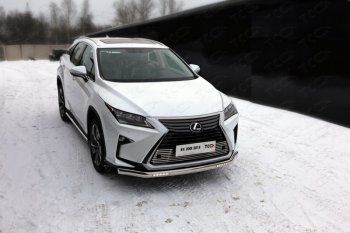 46 599 р. Защита передняя нижняя овальная с ДХО 75х42 мм ТСС Тюнинг  Lexus RX  200T - RX450H  AL10 (нержавейка)  с доставкой в г. Нижний Новгород. Увеличить фотографию 1