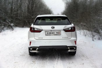 Защита заднего бампера (кроме F-Sport, уголки, d60,3 мм) TCC Lexus RX450 AL20 дорестайлинг (2015-2019)