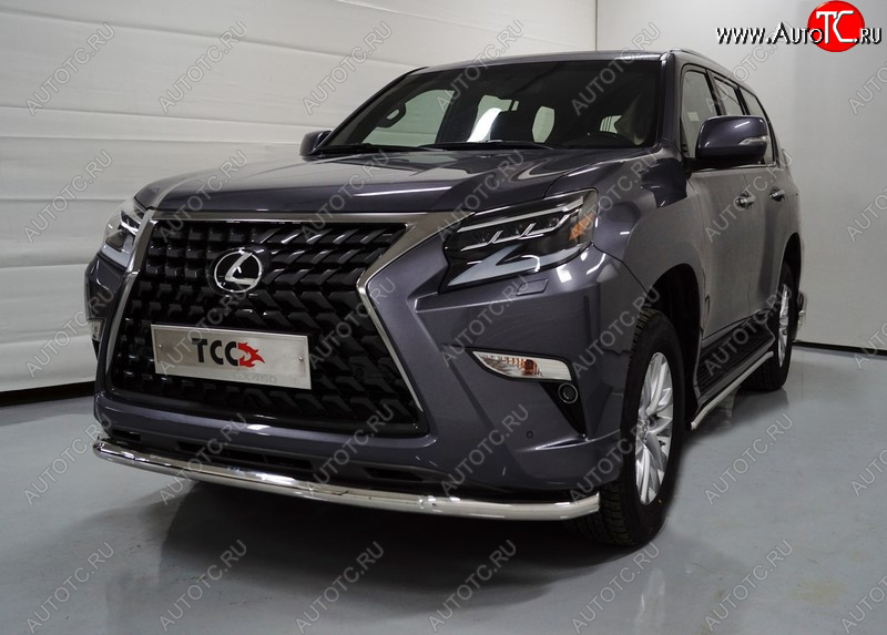 30 999 р. Защита переднего бампера нижняя d60,3 мм ТСС Тюнинг  Lexus GX460  J150 (2019-2022) 2-ой рестайлинг (нержавейка)  с доставкой в г. Нижний Новгород