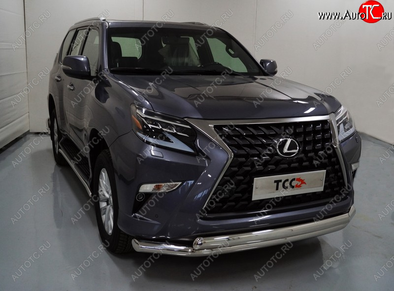 38 949 р. Защита передняя нижняя двойная 76,1*75 мм Тюнинг  Lexus GX460  J150 (2019-2022) 2-ой рестайлинг (нержавейка)  с доставкой в г. Нижний Новгород