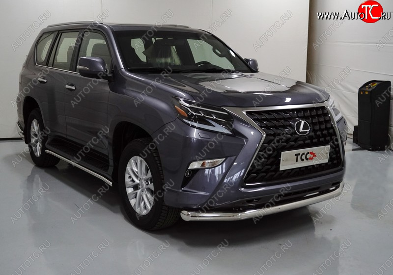 32 749 р. Защита переднего бампера нижняя 76,1 мм ТСС тюнинг  Lexus GX460  J150 (2019-2022) 2-ой рестайлинг (нержавейка)  с доставкой в г. Нижний Новгород