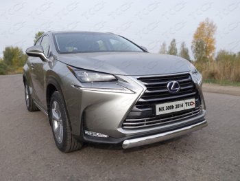 Защита переднего бампера нижняя овальная 75х42 мм ТСС Тюнинг Lexus (Лексус) NX300h (НХ)  Z10 (2014-2017) Z10 дорестайлинг