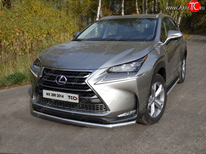 20 999 р. Защита переднего бампера нижняя d60,3 мм, кроме F-Sport ТСС Тюнинг  Lexus NX200  Z10 (2014-2017) дорестайлинг (нержавейка)  с доставкой в г. Нижний Новгород