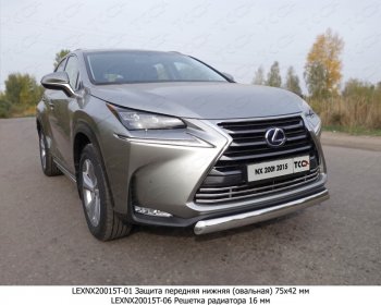 Защита переднего бампера нижняя овальная 75х42 мм ТСС Тюнинг Lexus NX200T Z10 (2014-2017)