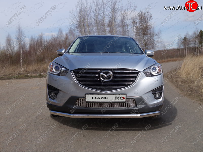 18 699 р. Защита переднего бампера нижняя d60,3 мм ТСС Тюнинг  Mazda CX-5  KE (2015-2017) рестайлинг (нержавейка)  с доставкой в г. Нижний Новгород