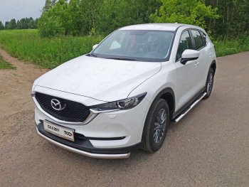 Защита переднего бампера нижняя d60,3 мм ТСС Тюнинг Mazda CX-5 KF (2016-2024)  (нержавейка)