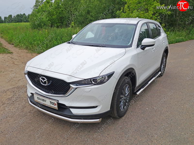 17 999 р. Защита переднего бампера нижняя d60,3 мм ТСС Тюнинг Mazda CX-5 KF (2016-2024) (нержавейка)  с доставкой в г. Нижний Новгород