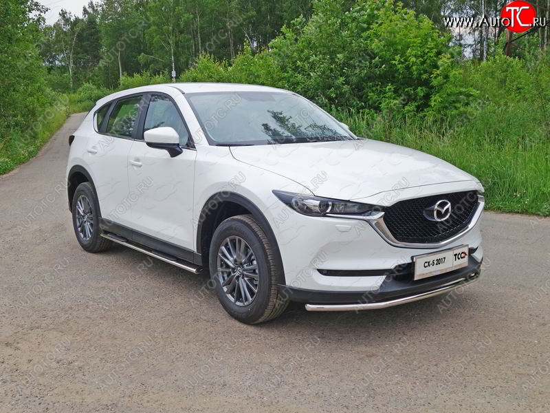 14 999 р. Защита переднего бампера нижняя d42,4 мм ТСС Тюнинг Mazda CX-5 KF (2016-2024) (нержавейка)  с доставкой в г. Нижний Новгород