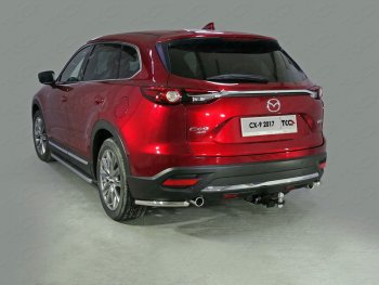 Защита заднего бампера (уголки, d42,4 мм) TCC Mazda CX-9 TC дорестайлинг (2015-2024)