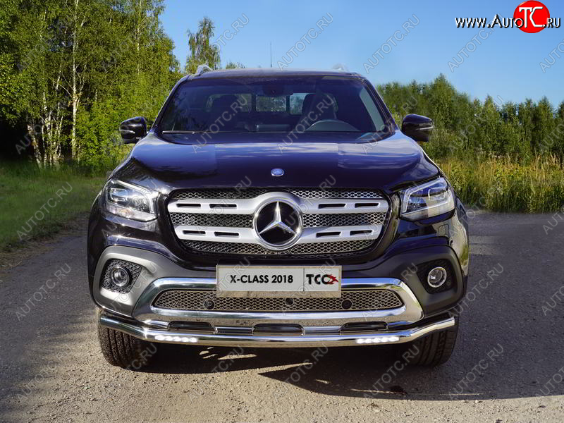 33 999 р. Защита переднего бампера нижняя с ДХО 60,3 мм ТСС Тюнинг  Mercedes-Benz X class  W470 (2017-2020) (нержавейка)  с доставкой в г. Нижний Новгород