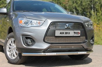 Защита переднего бампера нижняя с ДХО 60,3 мм ТСС Тюнинг Mitsubishi ASX 1-ый рестайлинг (2013-2016)  (нержавейка)