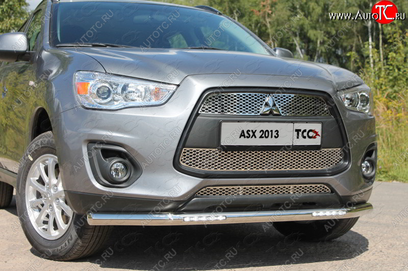 32 999 р. Защита переднего бампера нижняя с ДХО 60,3 мм ТСС Тюнинг Mitsubishi ASX 1-ый рестайлинг (2013-2016) (нержавейка)  с доставкой в г. Нижний Новгород