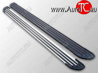 20 899 р. Пороги алюминиевые Slim Line ТСС Тюнинг  Mitsubishi Outlander  XL (2010-2013) (CW)  рестайлинг (Silver)  с доставкой в г. Нижний Новгород