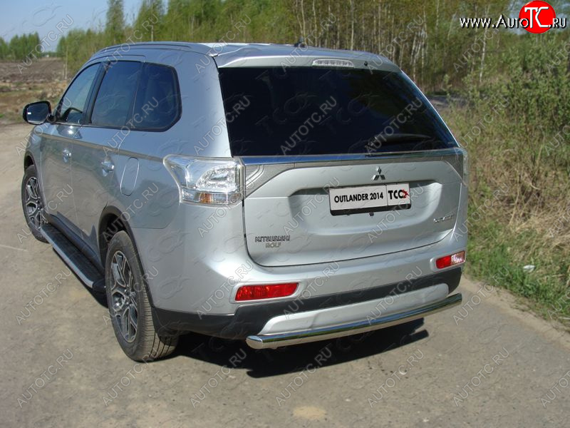 16 899 р. Защита задняя (центральная нержавейка 60,3 мм) ТСС Тюнинг  Mitsubishi Outlander  GF (2014-2016) 1-ый рестайлинг  с доставкой в г. Нижний Новгород