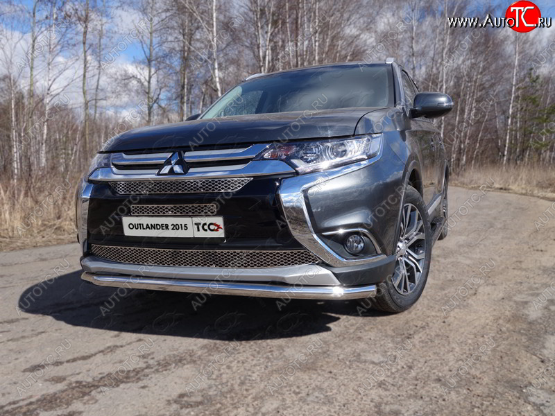 22 999 р.  Защита передняя нижняя длинная 60,3 мм ТСС Тюнинг  Mitsubishi Outlander  GF (2015-2018) 2-ой рестайлинг (нержавейка)  с доставкой в г. Нижний Новгород