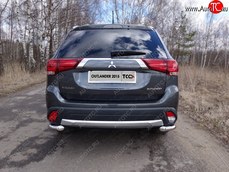 22 599 р. Защита заднего бампера (уголки, d60,3 мм) TCC Mitsubishi Outlander GF 2-ой рестайлинг (2015-2018)  с доставкой в г. Нижний Новгород