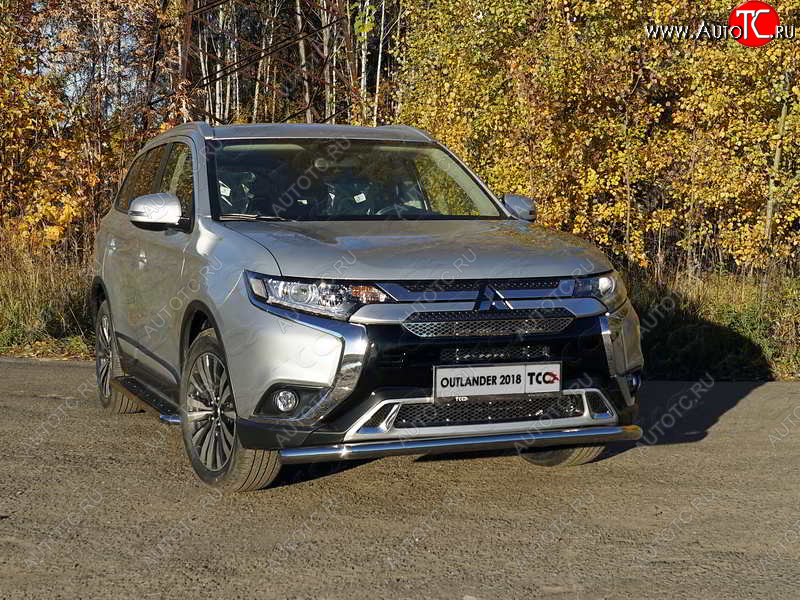 17 999 р. Защита переднего бампера нижняя d60,3 мм ТСС Тюнинг Mitsubishi Outlander GF 3-ий рестайлинг (2018-2022) (нержавейка)  с доставкой в г. Нижний Новгород