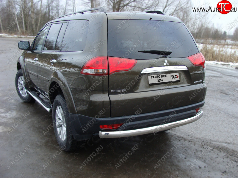 23 599 р. Защита задняя (центральная овальная 75х42 мм) ТСС Тюнинг  Mitsubishi Pajero Sport  PB (2013-2017) рестайлинг  с доставкой в г. Нижний Новгород