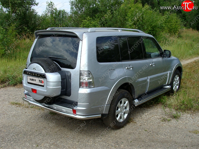 22 999 р. Защита задняя (центральная нержавейка 60,3 мм) ТСС Тюнинг  Mitsubishi Pajero  4 V80 (2011-2014) 3 дв. 1-ый рестайлинг  с доставкой в г. Нижний Новгород