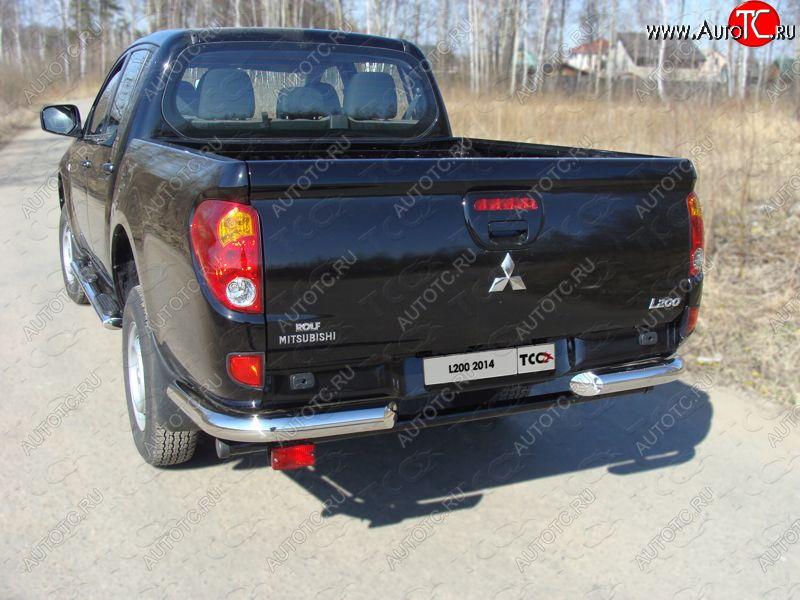 22 999 р. Защита задняя (уголки, нержавейка 76,1 мм) ТСС Тюнинг  Mitsubishi L200  4 (2013-2016)  рестайлинг  с доставкой в г. Нижний Новгород