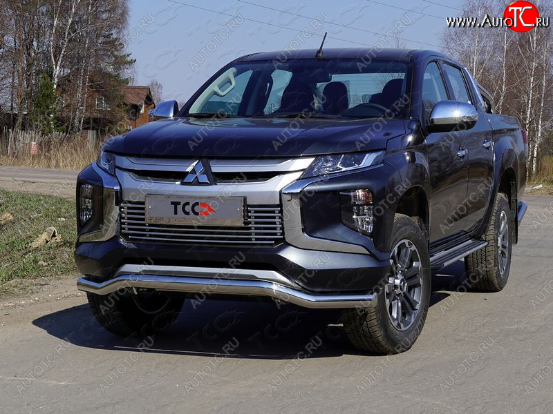 23 999 р. Защита переднего бампера волна d76,1 мм ТСС Тюнинг  Mitsubishi L200  5 KK,KL (2018-2022) рестайлинг (нержавейка)  с доставкой в г. Нижний Новгород