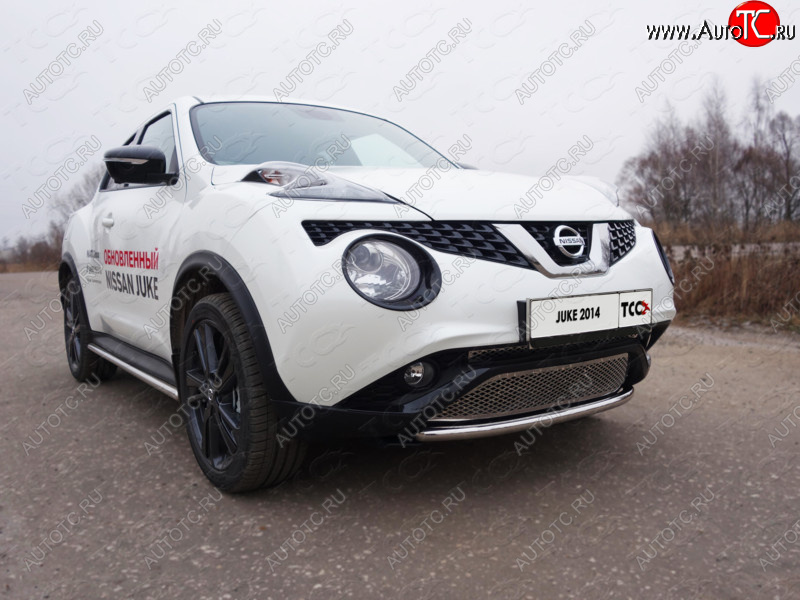 7 699 р. Защита переднего бампера нижняя d42,4 мм ТСС Тюнинг  Nissan Juke  1 YF15 (2014-2020) рестайлинг (нержавейка)  с доставкой в г. Нижний Новгород