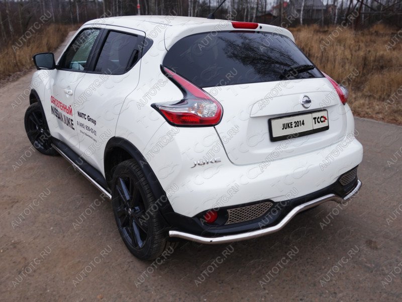 18 699 р. Защита заднего бампера d 42,4 мм ТСС Тюнинг  Nissan Juke  1 YF15 (2014-2020) рестайлинг (нержавейка)  с доставкой в г. Нижний Новгород