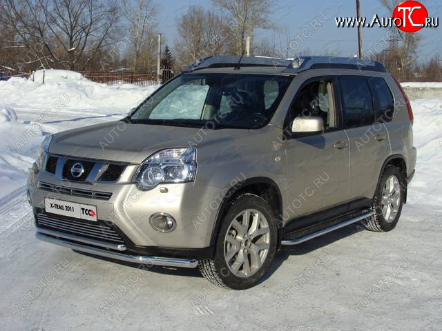 21 799 р. Защита переднего бампера нижняя d60,3*42,4 мм ТСС Тюнинг  Nissan X-trail  2 T31 (2010-2015) рестайлинг (нержавейка)  с доставкой в г. Нижний Новгород