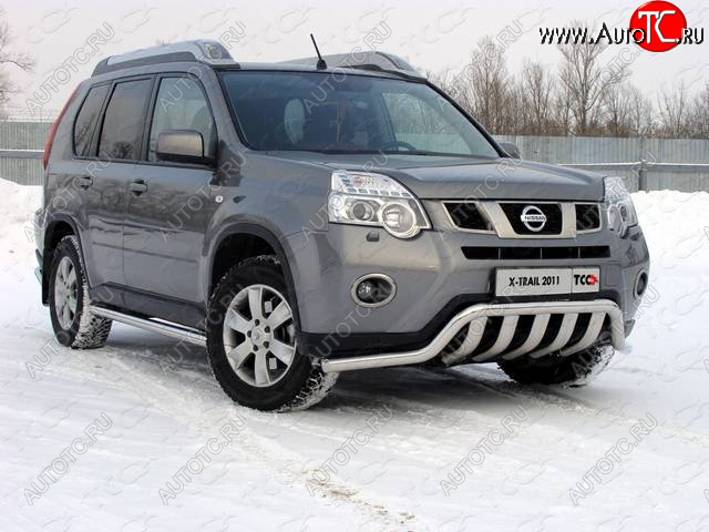 28 999 р. Защита переднего бампера нижняя 60,3*75 мм ТСС Тюнинг  Nissan X-trail  2 T31 (2010-2015) рестайлинг (нержавейка)  с доставкой в г. Нижний Новгород