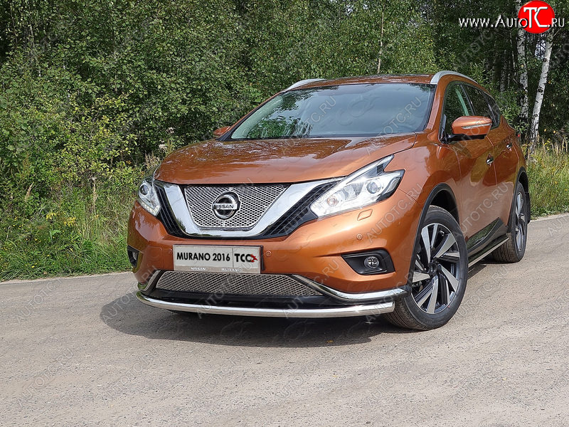 20 999 р. Защита переднего бампера нижняя d60,3 мм ТСС Тюнинг Nissan Murano 3 Z52 дорестайлинг (2015-2022) (нержавейка)  с доставкой в г. Нижний Новгород