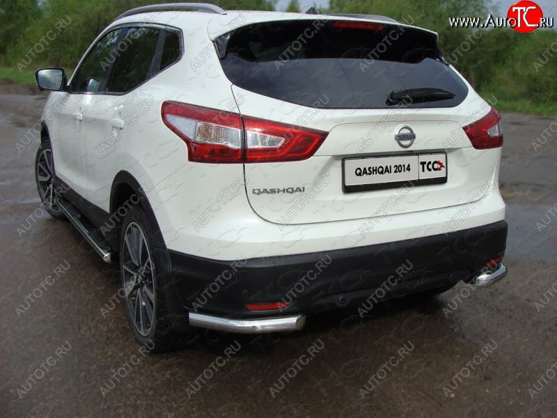 16 899 р. Защита заднего бампера (уголки, d60,3 мм) TCC  Nissan Qashqai  2 (2013-2019) J11 дорестайлинг  с доставкой в г. Нижний Новгород