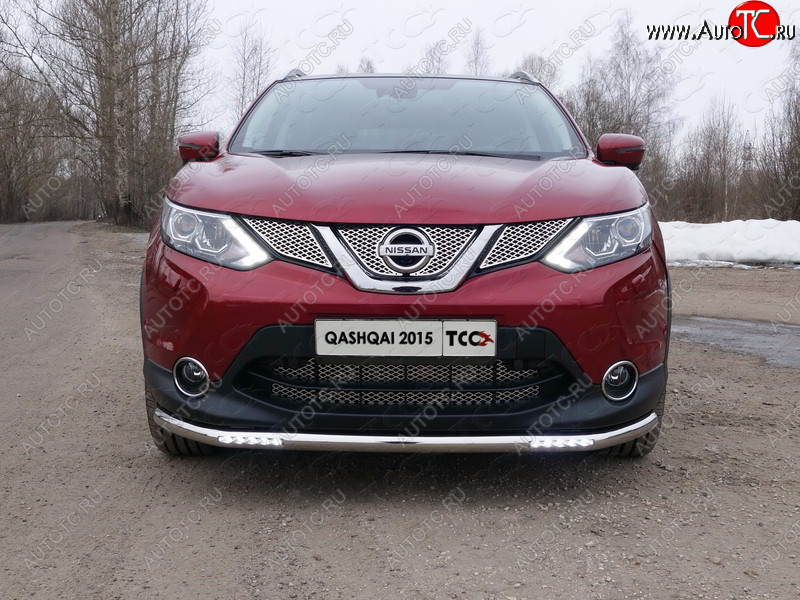 37 649 р. Защита переднего бампера нижняя с ДХО 60,3 мм ТСС Тюнинг Nissan Qashqai 2 J11 дорестайлинг (2013-2019) (нержавейка)  с доставкой в г. Нижний Новгород