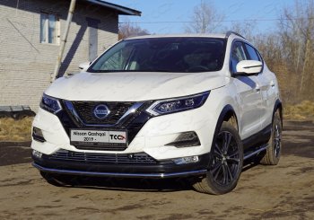 Защита переднего бампера нижняя 42,4 мм ТСС Тюнинг Nissan (Нисан) Qashqai (Кашкай)  2 (2017-2022) 2 J11 рестайлинг  (нержавейка)