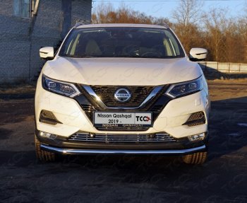 Защита переднего бампера нижняя d60,3 мм ТСС Тюнинг Nissan (Нисан) Qashqai (Кашкай)  2 (2017-2022) 2 J11 рестайлинг  (нержавейка)